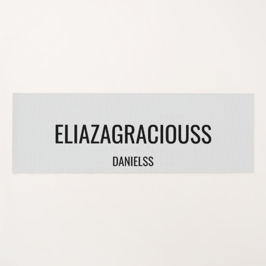 Personalize Cute Name Chic Grey Black Professional Yogamat (Voorkant (horizontaal))