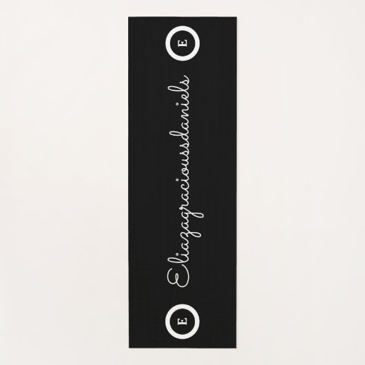 Personalize Cute Name Script And Calligraphy Black Yogamat (Voorkant)
