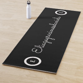 Personalize Cute Name Script And Calligraphy Black Yogamat