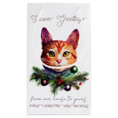 Personalize Cute Orange Cat Christmas Klein Cadeauzakje (Achterkant)