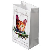 Personalize Cute Orange Cat Christmas Klein Cadeauzakje (Achterkant Gekanteld)