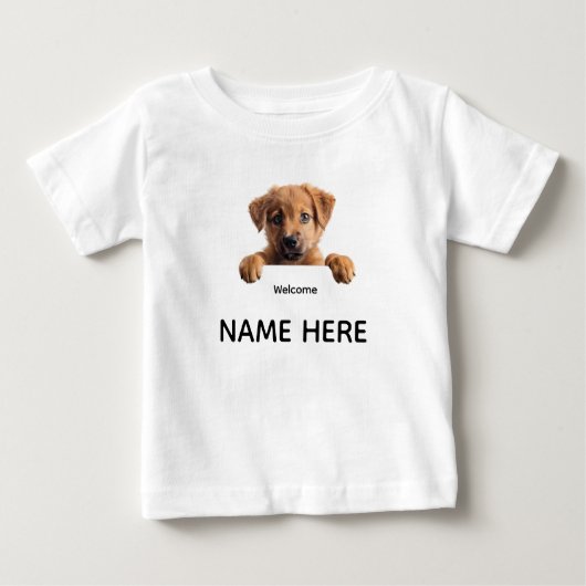 Personalize Cute Welcome Puppy  (Voorkant)