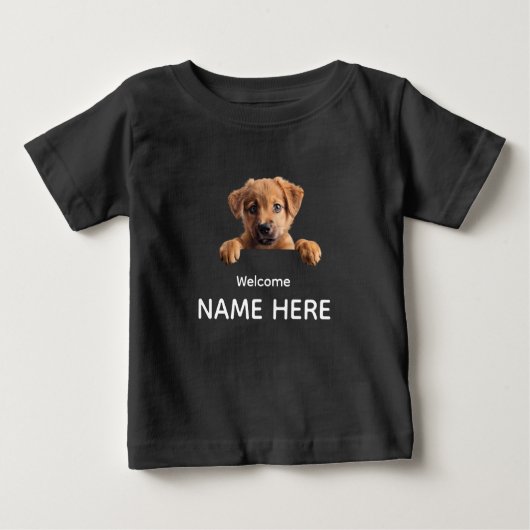Personalize Cute Welcome Puppy  (Voorkant)