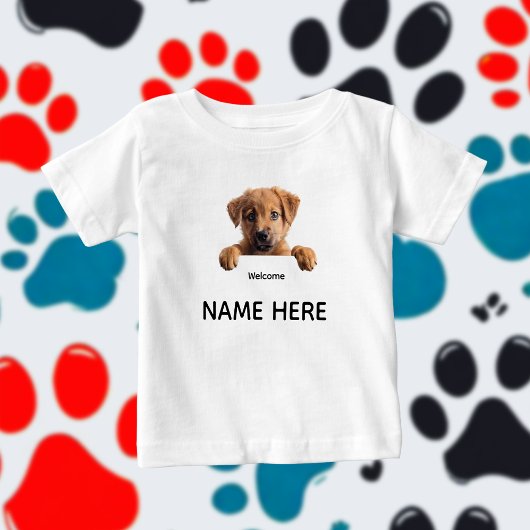 Personalize Cute Welcome Puppy 
