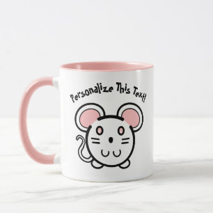 PERSONALIZE Cute White Mousie Mok