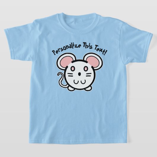 PERSONALIZE Cute White Mousie T-Shirt (Laagn)