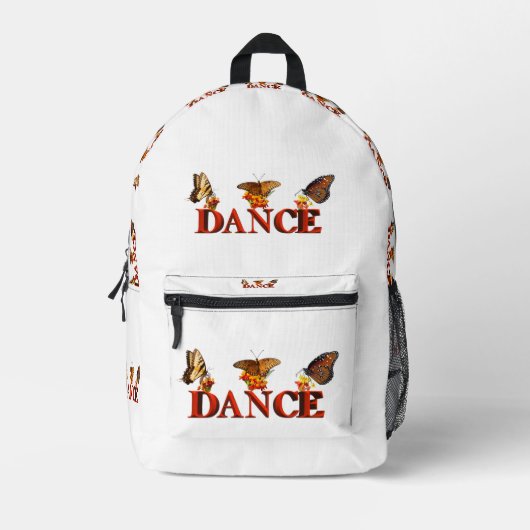 Personalize Dance sign with butterflies  Bedrukte Rugzak (Voorkant)