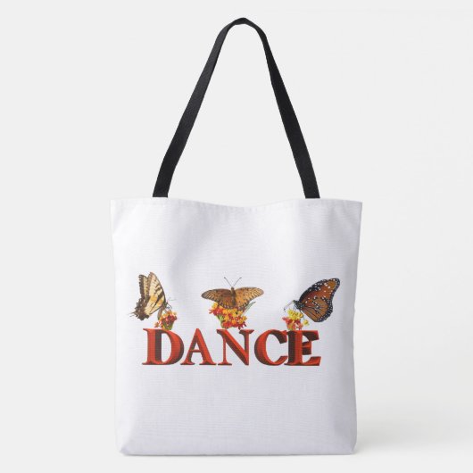 Personalize Dance sign with butterflies  Tote Bag (Achterkant)