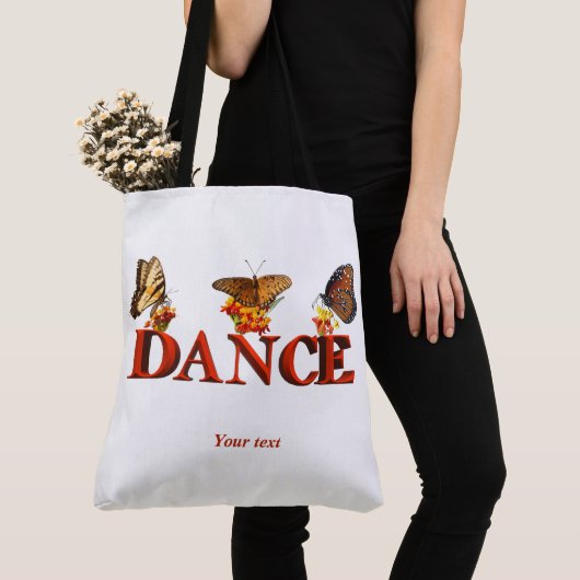 Personalize Dance sign with butterflies Tote Bag (Dichtbij)