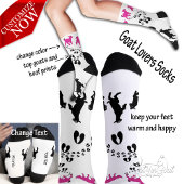 PERSONALIZE Dancing Goats and HoofPrints Socks Sokken