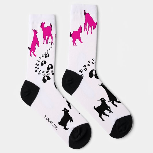 PERSONALIZE Dancing Goats and HoofPrints Sokken (Rechts)