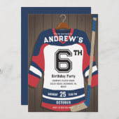 Personalize Digital Hockey Birthday Party Kaart (Voorkant / Achterkant)