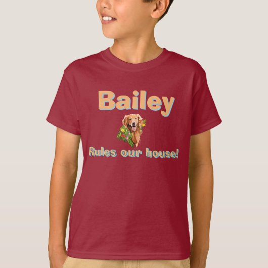 Personalize Dog’s Name and Photo  T-Shirt (Voorkant)