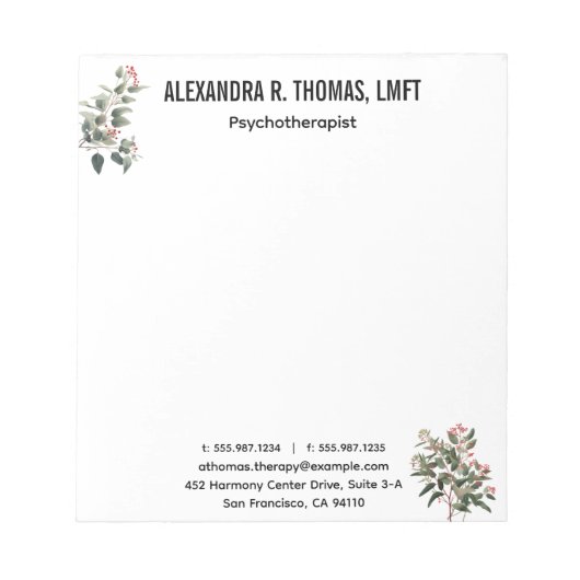 Personalize  Eucalyptus therapist  professional Notitieblok (Voorkant)
