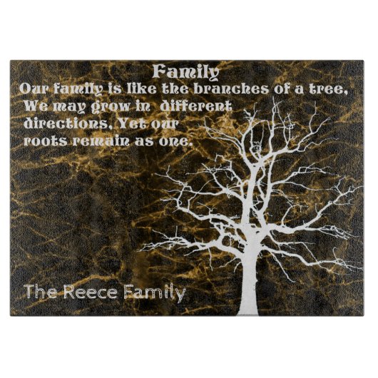 PERSONALIZE FAMILIE QUOTE CUTTING BOARD SNIJPLANK (Voorkant)
