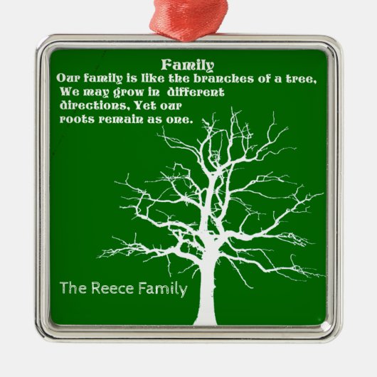 PERSONALIZE FAMILIEQUOTE METAAL ORNAMENT (Voorkant)