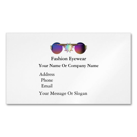 Personalize Fashion Eyewear Sunglasses Vendors Magnetisch Visitekaartje (Voorkant)