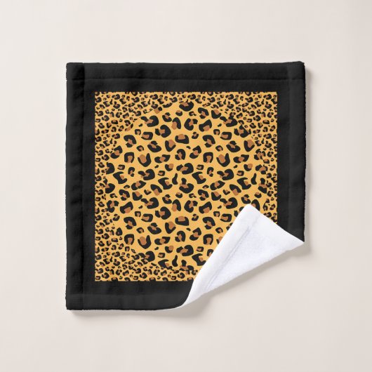 Personalize Faux Leopard Print Exotic Bad Handdoek (Wasdoekje)