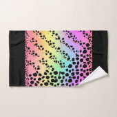 Personalize Faux Rainbow Leopard Animal Print  Bad Handdoek (Handdoek)