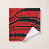 Personalize Faux Red Tiger Print Exotic Bad Handdoek (Wasdoekje)