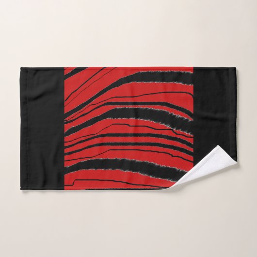 Personalize Faux Red Tiger Print Exotic Bad Handdoek (Handdoek)