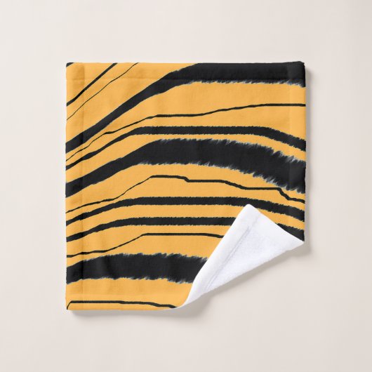 Personalize Faux Tiger Print Exotic  Bad Handdoek (Wasdoekje)