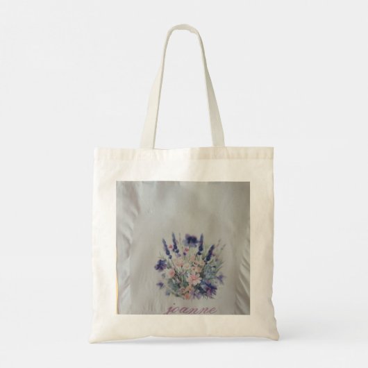 personalize floral tote tote bag (Achterkant)