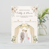 Personalize Floral wedding Invitation Kaart (Staand voorkant)