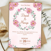 Personalize Floral wedding Invitation Kaart