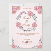 Personalize Floral wedding Invitation Kaart (Voorkant)