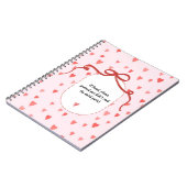 PERSONALIZE French Ribbon Hearts Pattern Notebook Notitieboek (Linkerzijde)