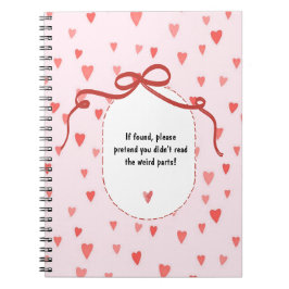 PERSONALIZE French Ribbon Hearts Pattern Notebook Notitieboek
