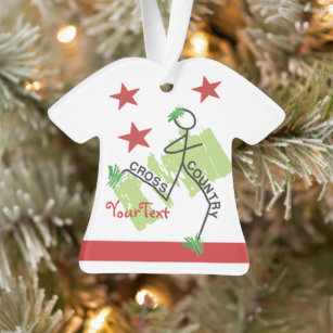 PERSONALIZE Funny Cross Country Grass Runner Stars Ornament