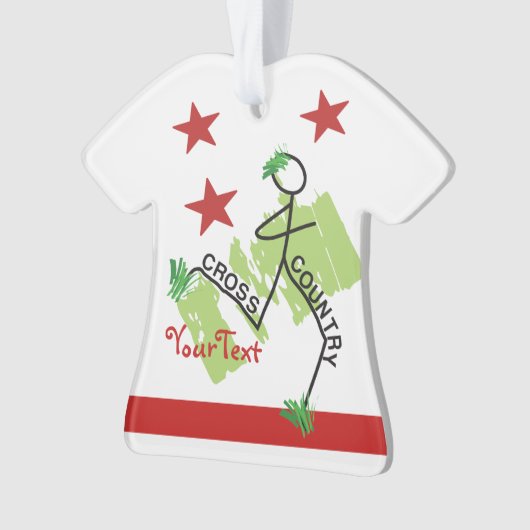 PERSONALIZE Funny Cross Country Grass Runner Stars Ornament (voorkant)