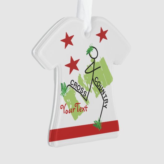 PERSONALIZE Funny Cross Country Grass Runner Stars Ornament (voorkant)