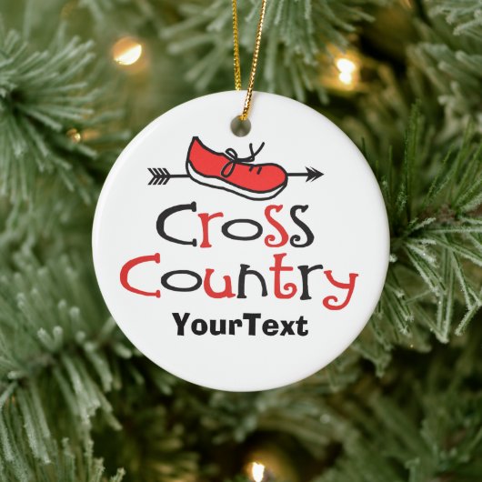 PERSONALIZE Funny Cross Country Runner ©Shoe Arrow Keramisch Ornament (Boom)