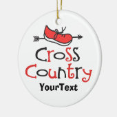 PERSONALIZE Funny Cross Country Runner ©Shoe Arrow Keramisch Ornament (Links)
