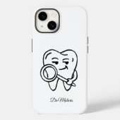 Personalize Funny Dentist Cartoon Tooth Phone Case (Achterkant)