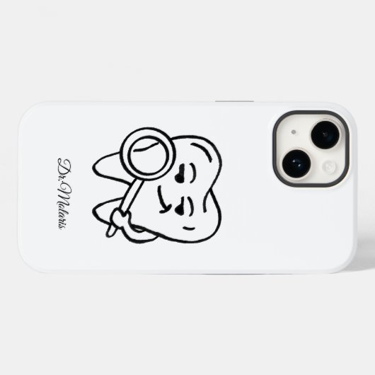 Personalize Funny Dentist Cartoon Tooth Phone Case (Achterkant (horizontaal))
