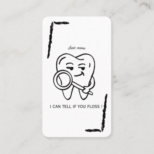 Personalize Funny Dentist Tooth business card Visitekaartje (Voorkant)
