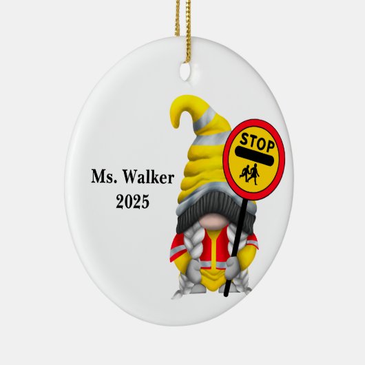Personalize Gnome School Crossing Guard Keramisch Ornament (Rechts)