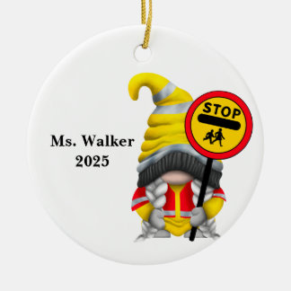 Personalize Gnome School Crossing Guard Keramisch Ornament