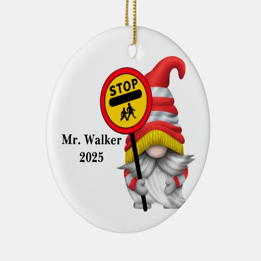 Personalize Gnome School Crossing Guard Keramisch Ornament (Rechts)