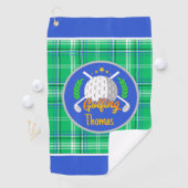 Personalize Golf Green Plaid Golfhanddoek (Insitu)