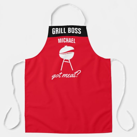 Personalize got kat Chef Funny BBQ Grill Chef Schort (Voorkant)