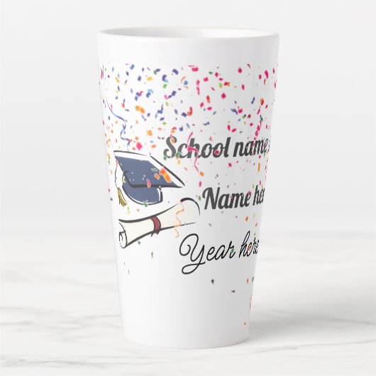Personalize Graduation Balloon Latte Mok (Voorkant)