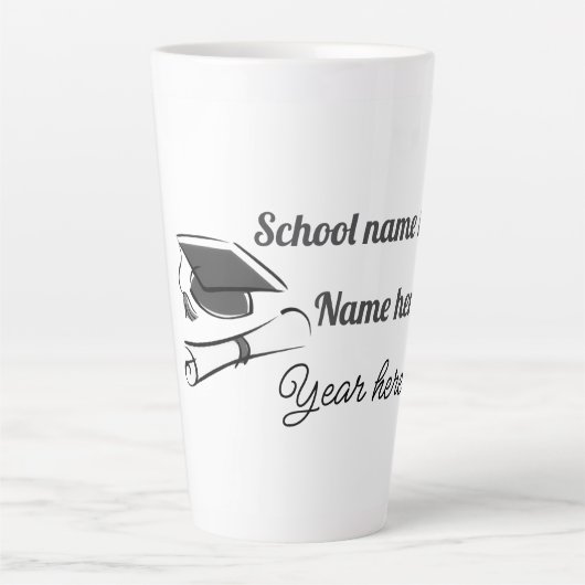 Personalize Graduation Balloon Latte Mok (Voorkant)