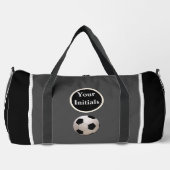 Personalize Gray Black Soccer Ball Plunjezak (Voorkant)
