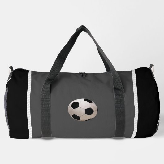 Personalize Gray Black Soccer Ball Plunjezak (Achterkant)