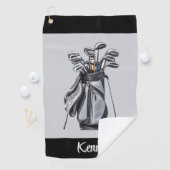 Personalize Gray  Golfhanddoek (Insitu)